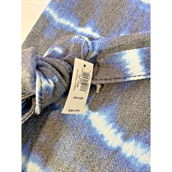 Gap Canvas Medium Blue Tie Dye Tote Shoulder Bag With Bow Accent Casual Boho - Picture 9 of 9